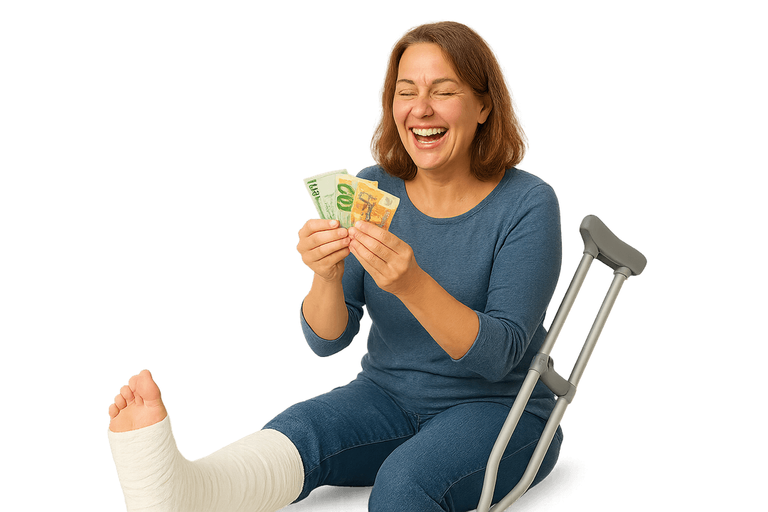 Femme remboursée heureuse